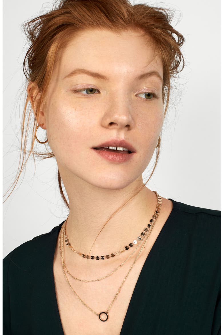 Adrielle Triple Strand Necklace, Alternate, color, GOLD