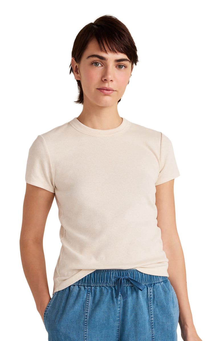 Haven Well Within Botanical-Dyed Organic Cotton Short Sleeve Tee, Main, color, Botanical Dye Sandstone