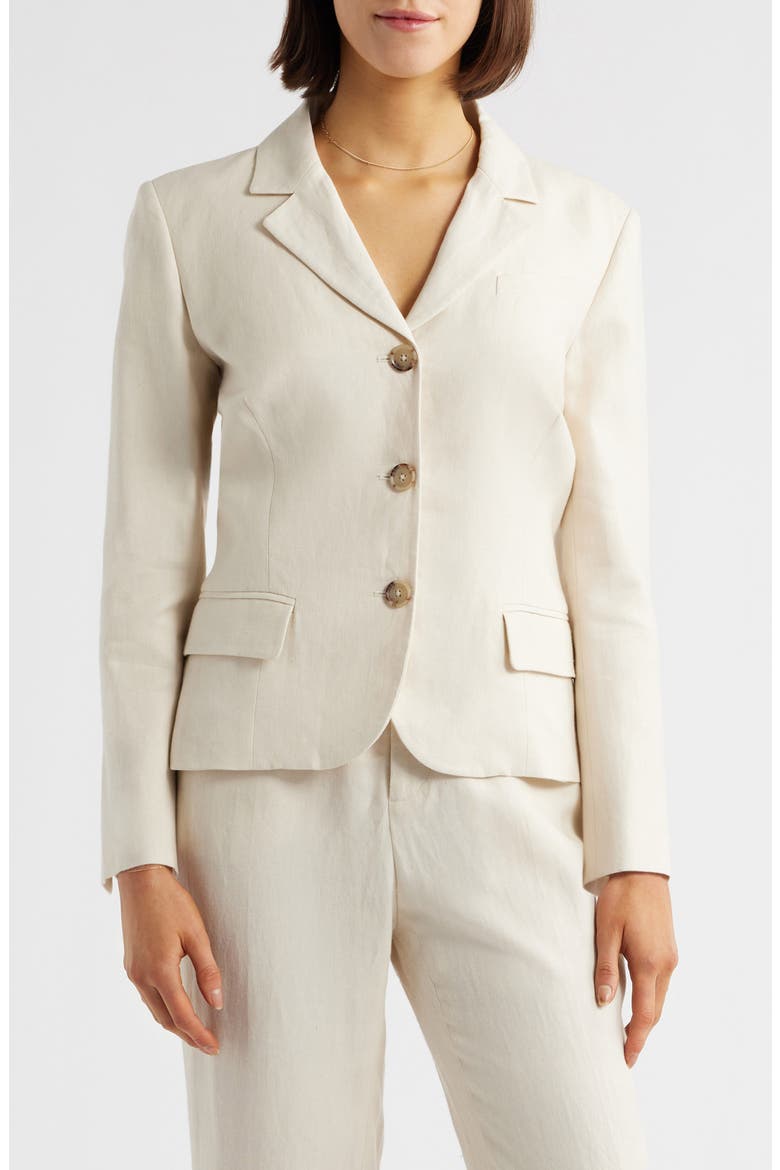 The Smart Linen Blend Blazer, Main, color, WHITE