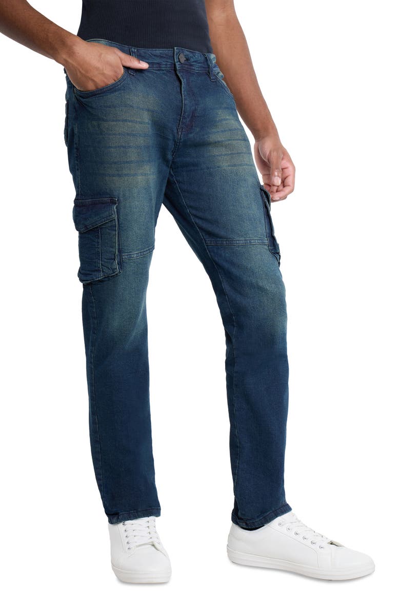 XRAY Slim Fit Cargo Jeans, Alternate, color, Medium Blue Tint