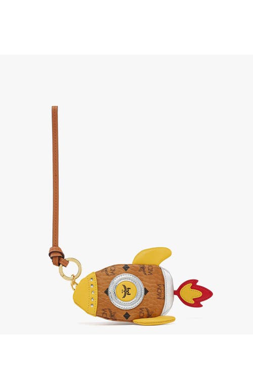Mcm Aren Rocket Pouch Charm In Brown