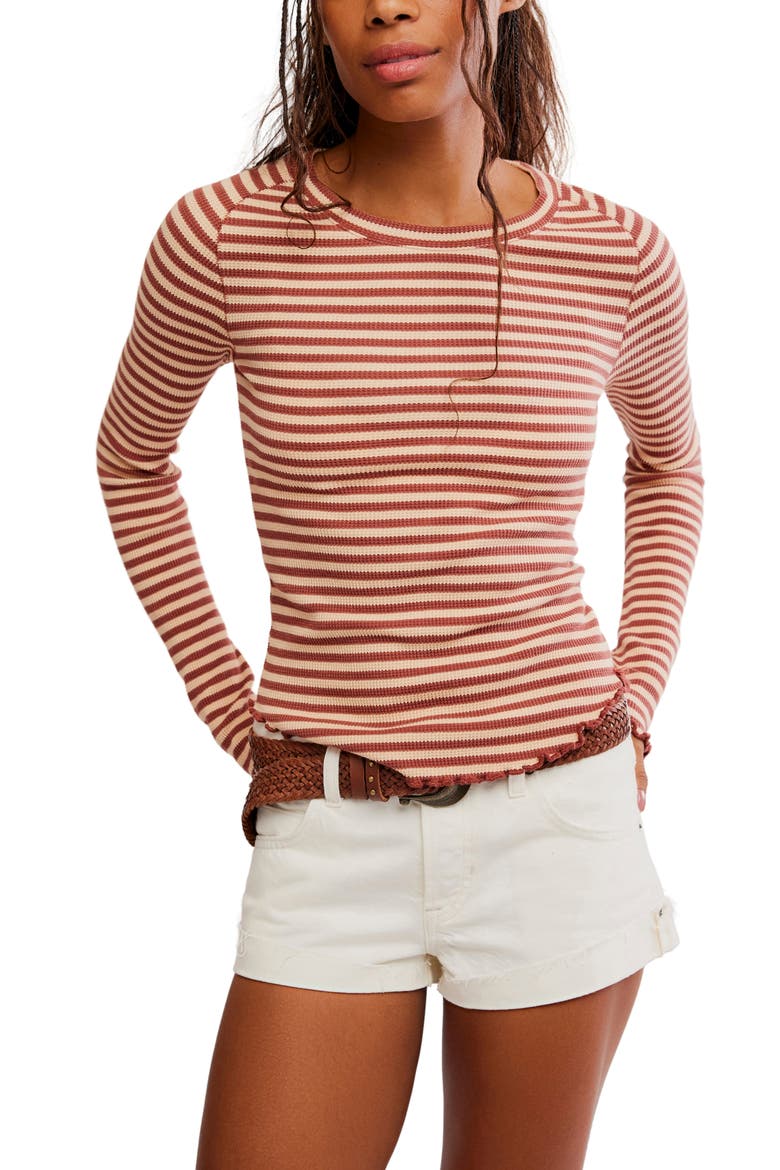 Easy Does It Striped T-Shirt, Main, color, BROWN COMBO