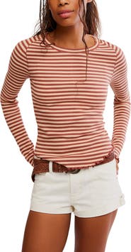 Free People Easy Does It Striped T-Shirt