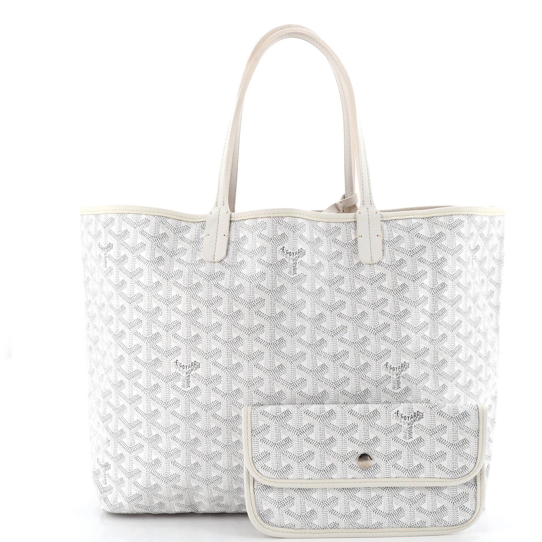 Pre-Owned Goyard Saint Louis Tote Coated Canvas PM, Alternate, color, White