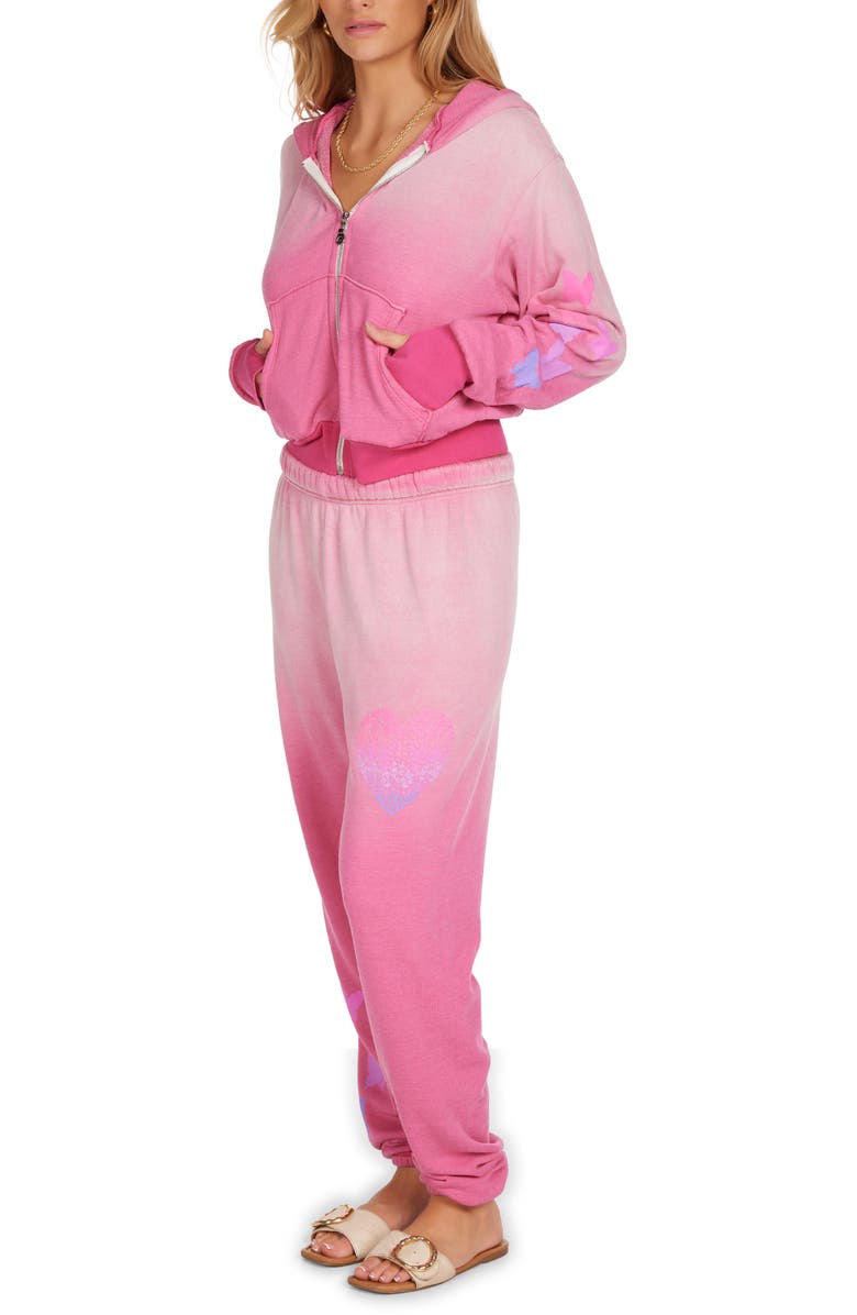 Lauren Moshi Nika Ombre Butterfly Heart Sweatpants, Alternate, color, Pink Ombre