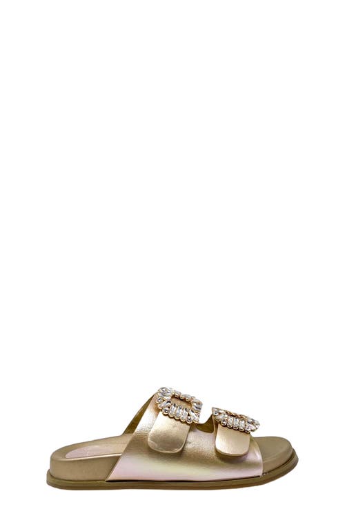 SHUSHOP SHUSHOP KIDS' BRIDGET RHINESTONE BUCKLE SLIDE SANDAL 