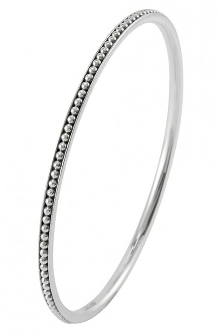 Caviar Bangle, Alternate, color, STERLING SILVER