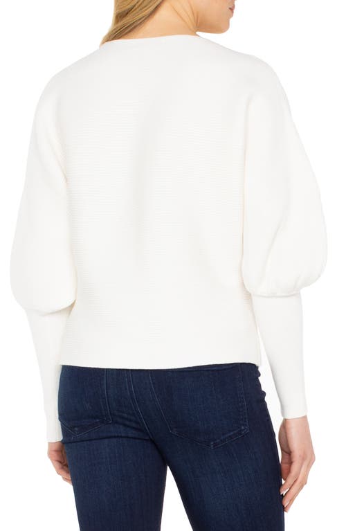 Liverpool Los Angeles Bishop Sleeve Boat Neck Sweater In White