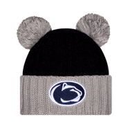 New Era Women's New Era  Black Penn State Nittany Lions Tonal Cuffed Knit Hat with Double Poms