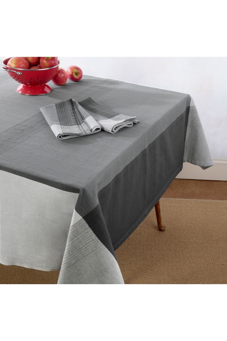 Ecoloom Handwoven Cotton Tablecloth, Alternate, color, Moonbeam - 60x60"