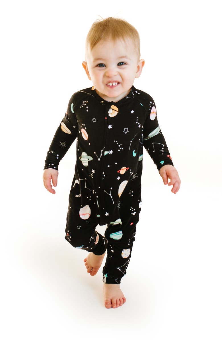Loulou Lollipop Planets Fitted One-Piece Pajamas, Alternate, color, 