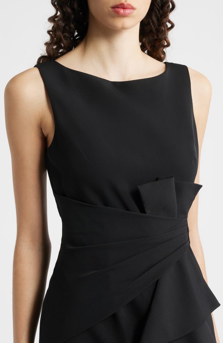 Eliza J Ruffle Front Gown, Alternate, color, Black