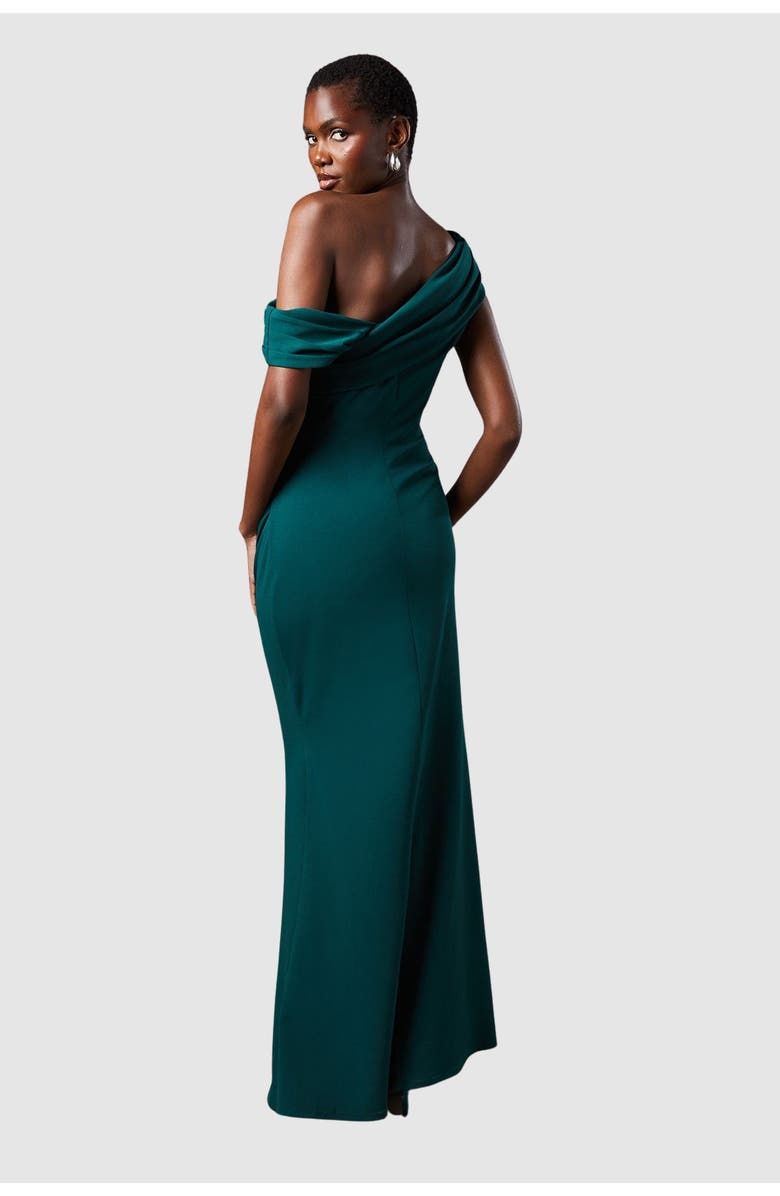 Coast Asymmetrical Neck Maxi Dress, Alternate, color, Emerald