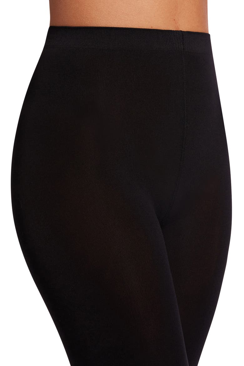 Matte Opaque Tights, Alternate, color, BLACK