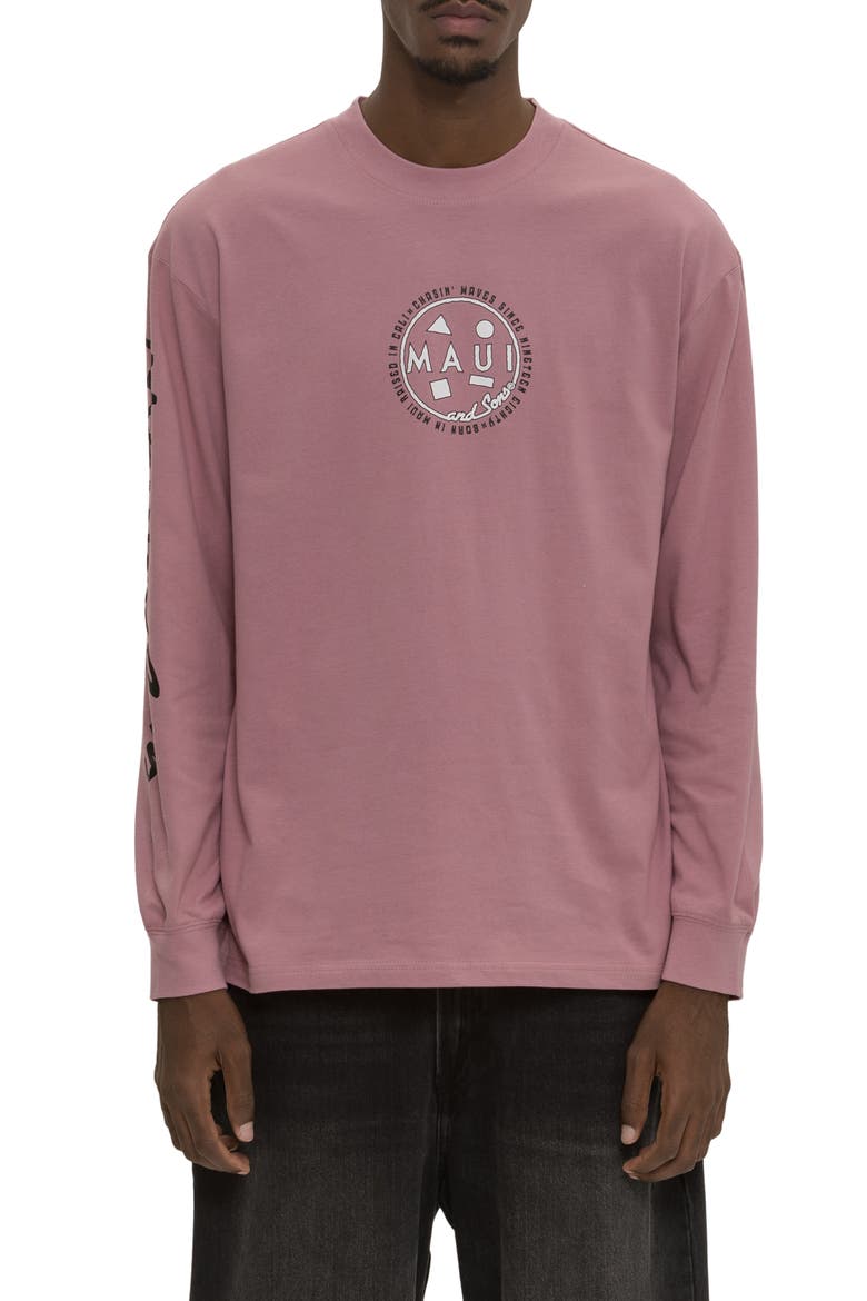 Chaser Graphic Long Sleeve T-Shirt, Main, color, FOXGLOVE