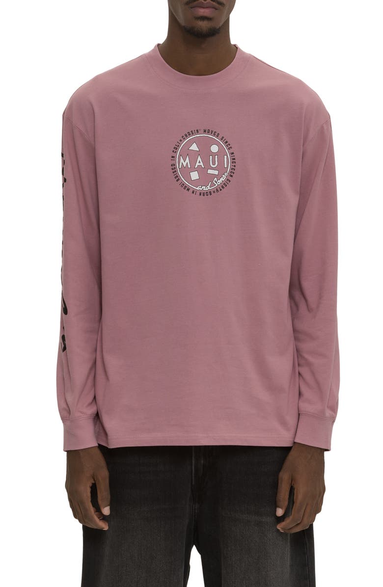 Maui & Sons Chaser Graphic Long Sleeve T-Shirt, Main, color, Foxglove