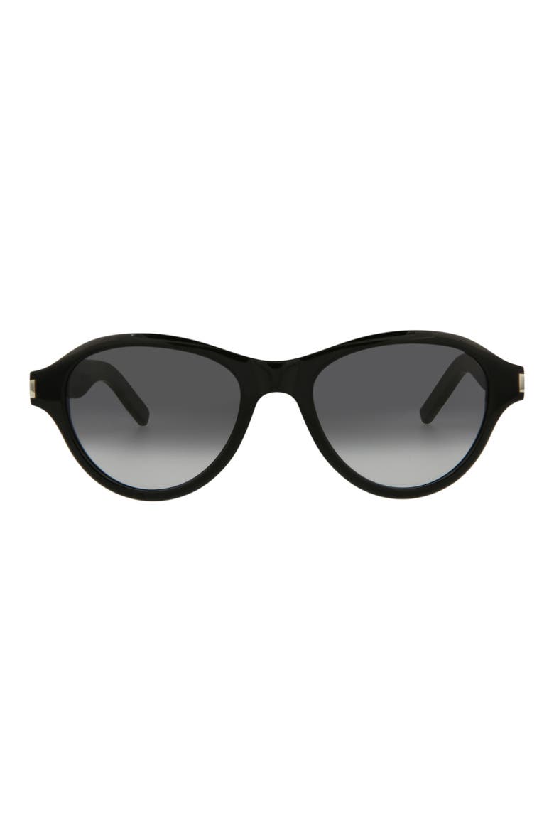 51mm Gradient Oval Sunglasses, Main, color, BLACK BLACK GREY