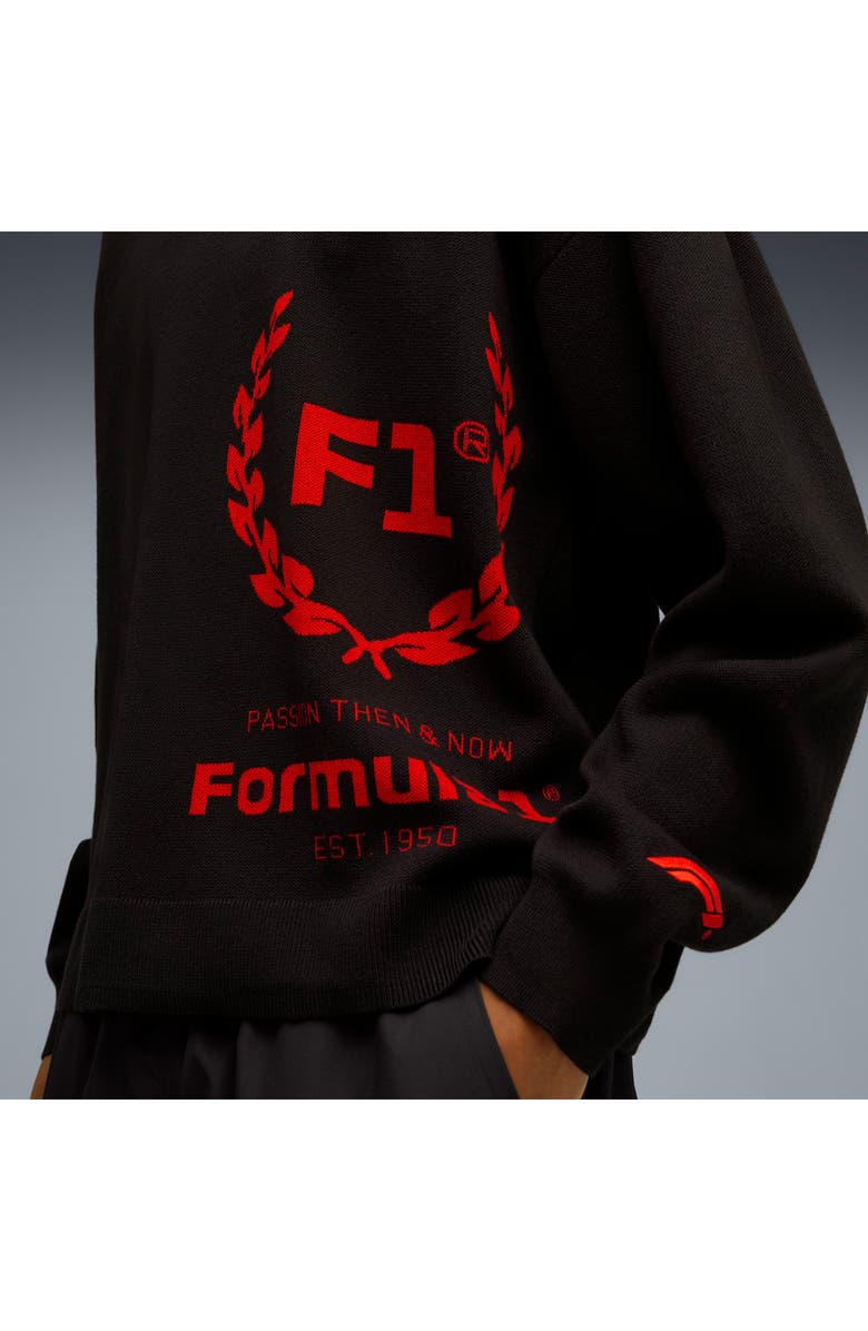 PUMA Formula 1<sup
®</sup
75 Years Crewneck Sweater, Alternate, color, Puma Black