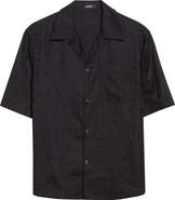 Versace Barocco Jacquard Cotton Poplin Camp Shirt