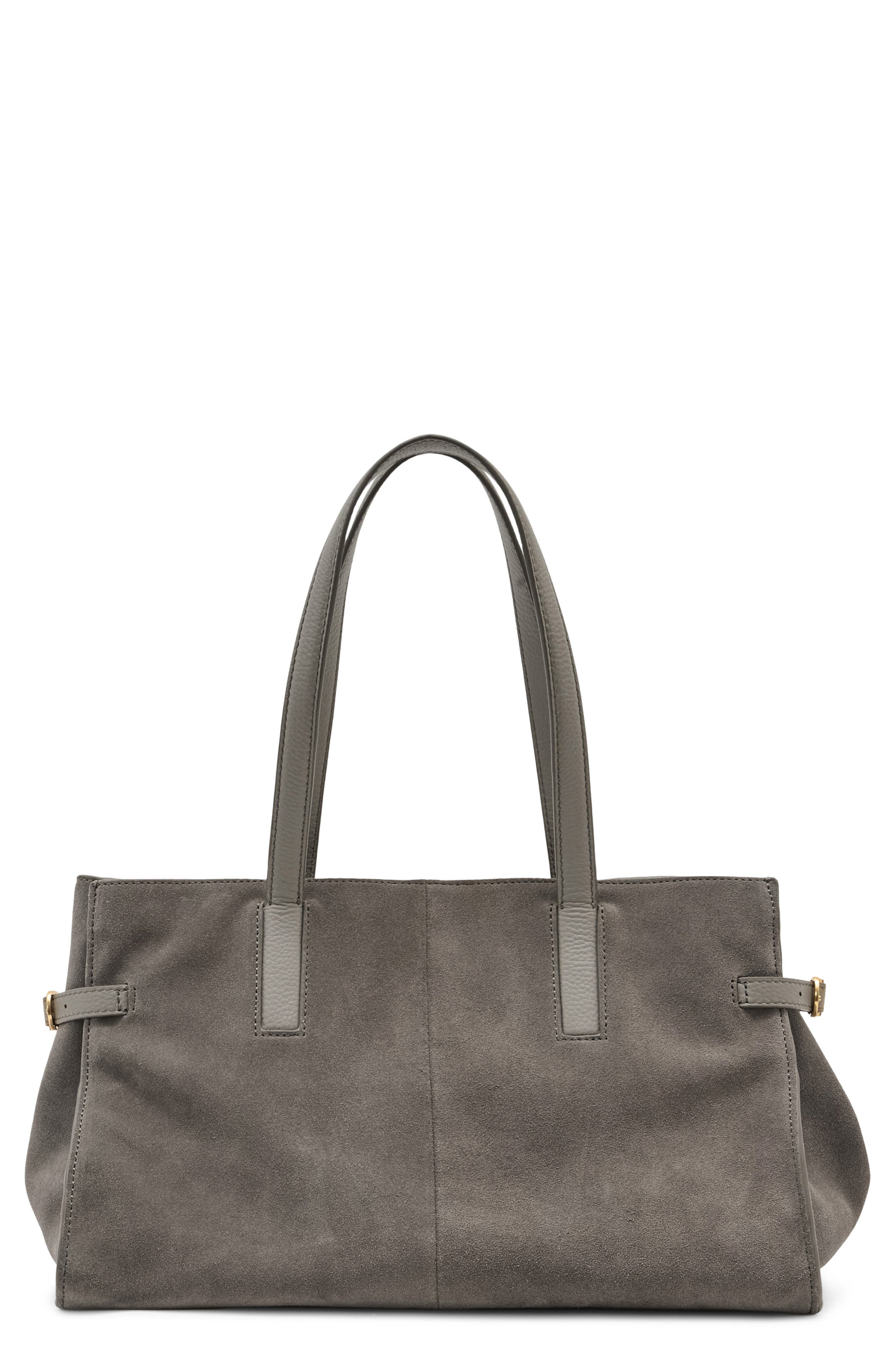 Elise Suede Tote, Main, color, GREY