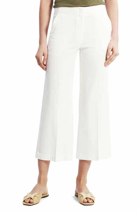 Theory Clean Terena Crop Wide Leg Linen Blend Pants