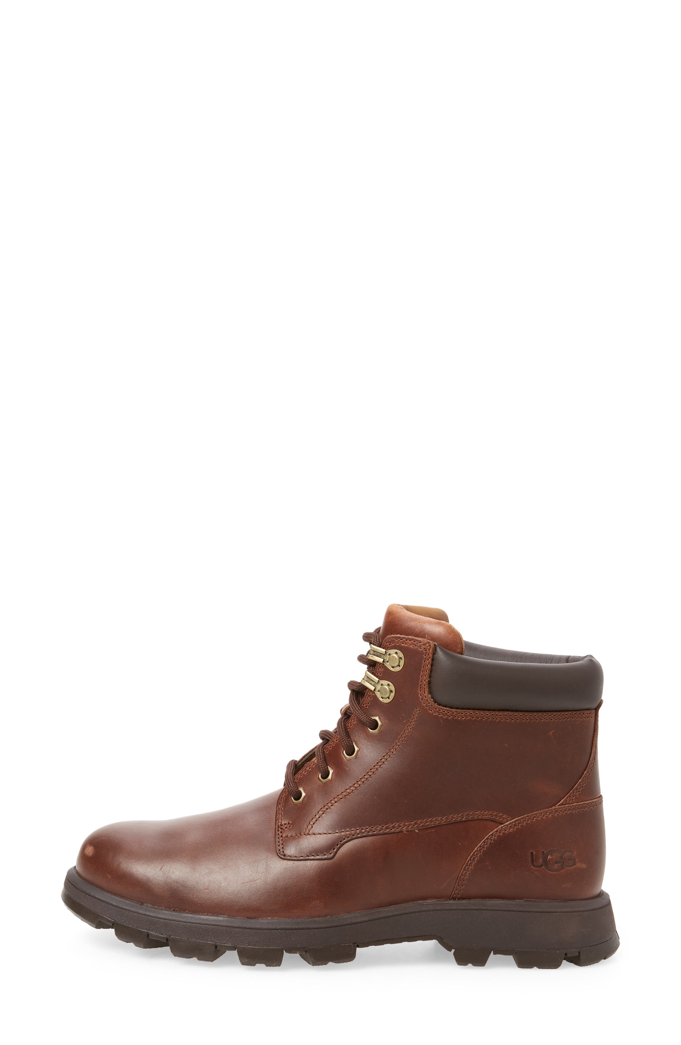 Stenton Water Repellent Leather Boot, Alternate, color, CHESTNUT LEATHER
