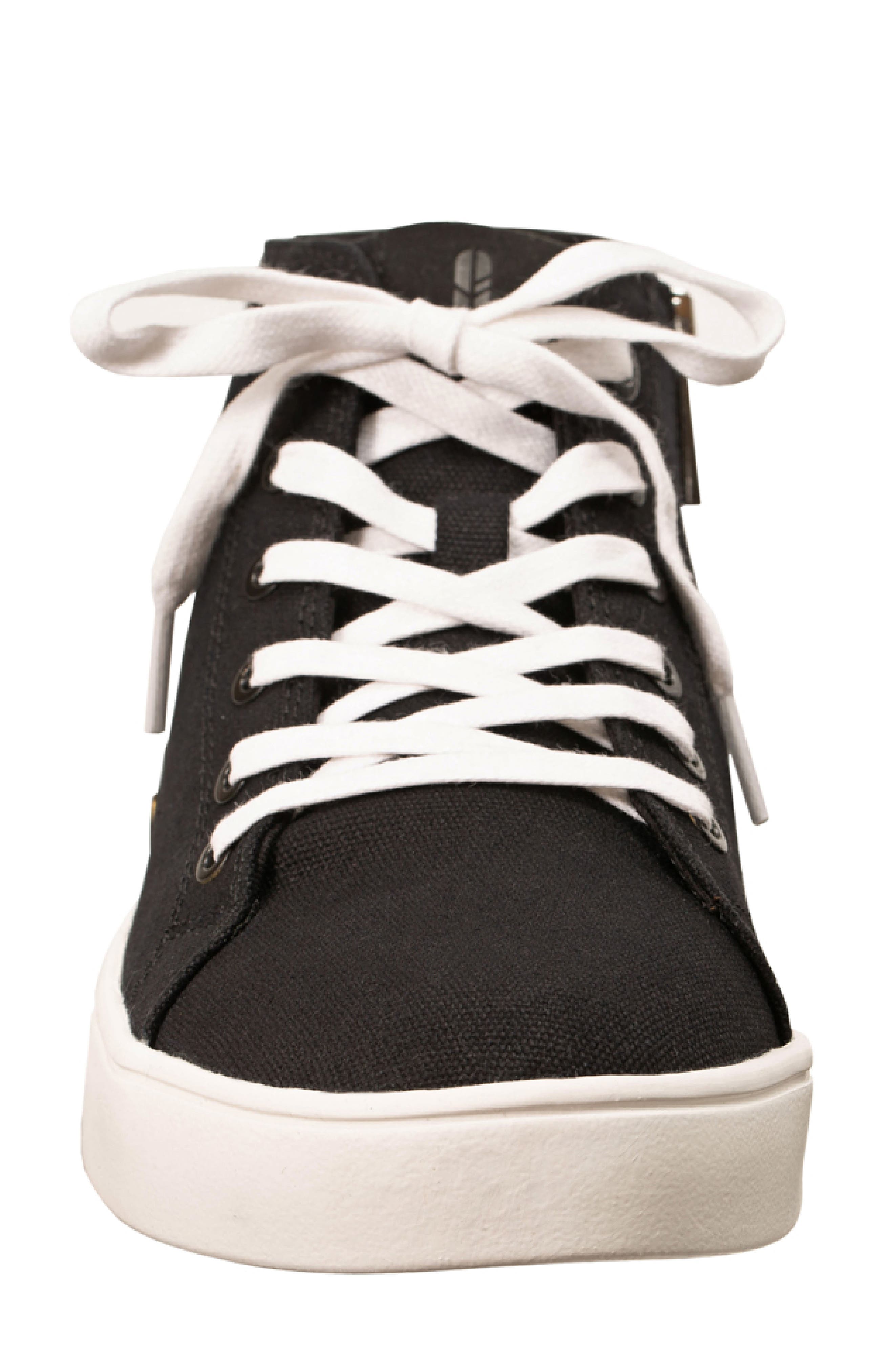 Emery High Top Sneaker, Alternate, color, BLACK