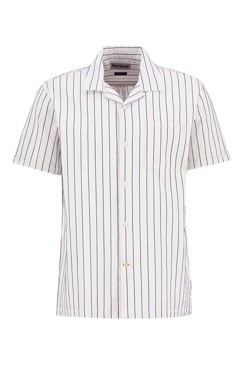 Park Pinstripe Cotton Seersucker Camp Shirt, Alternate, color, WHISPER WHITE