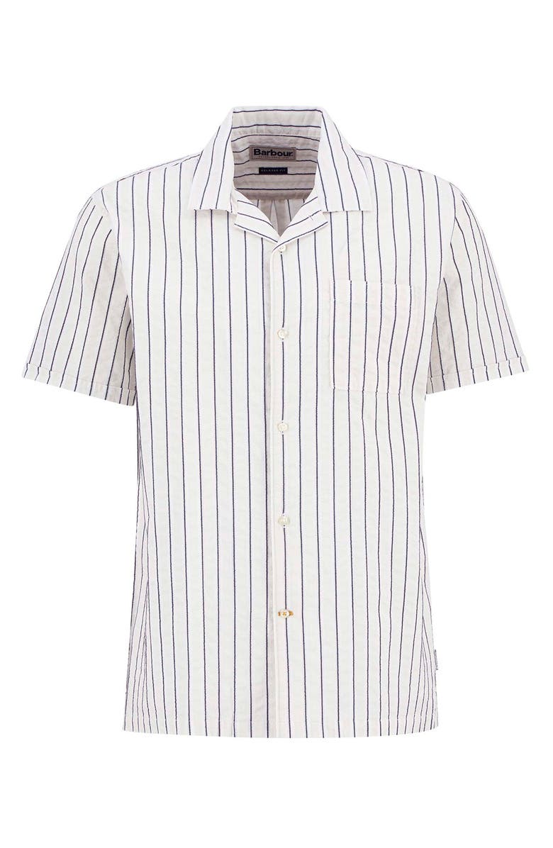 Barbour Park Pinstripe Cotton Seersucker Camp Shirt, Alternate, color, Whisper White