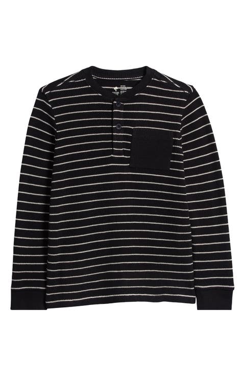Kids' Stripe Waffle Pocket Henley (Toddler, Little Kid & Big Kid)