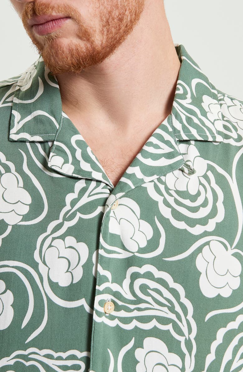 Ben Sherman Paisley Swirl Print Camp Shirt, Alternate, color, 