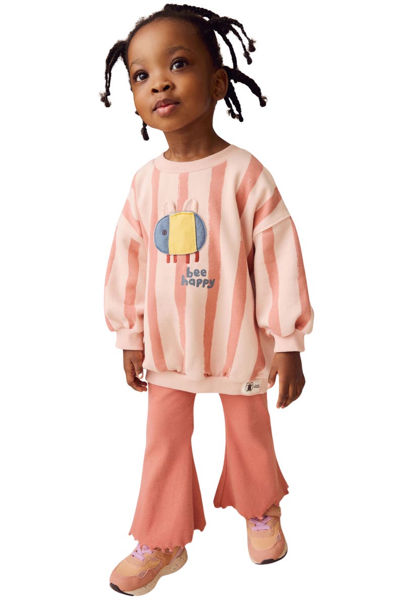 NEXT Kids' Bee Happy Sweatshirt & Flare Leggings Set, Alternate, color, 