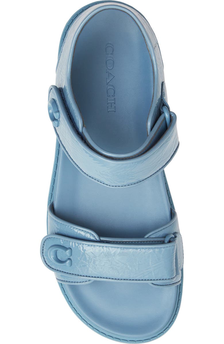 COACH Brynn Patent Leather Ankle Strap Sandal, Alternate, color,