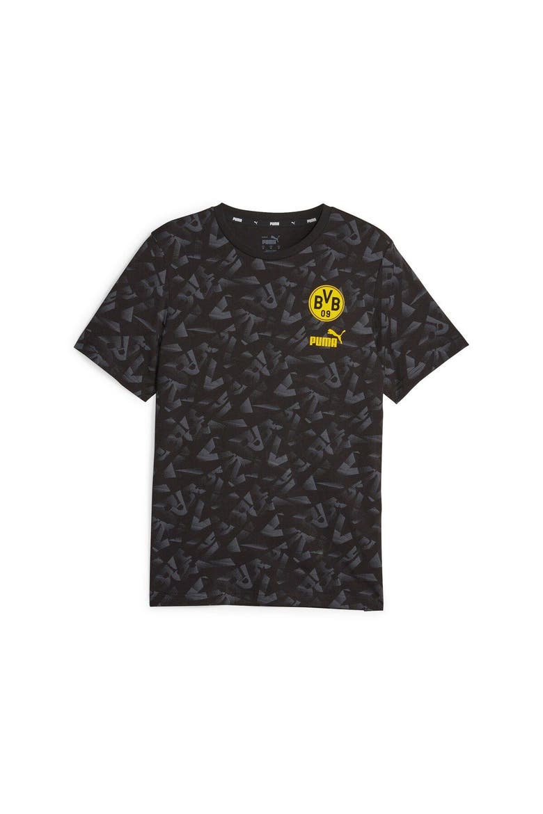 Men's Puma  Black Borussia Dortmund FtblCore Allover Print T-Shirt, Alternate, color, Black
