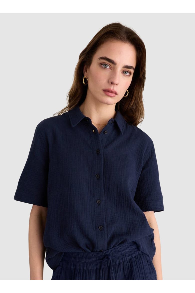 Mahalia Relaxed Cheesecloth Shirt, Main, color, Deep Indigo