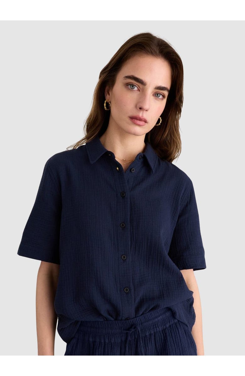 Baukjen Mahalia Relaxed Cheesecloth Shirt, Main, color, Deep Indigo