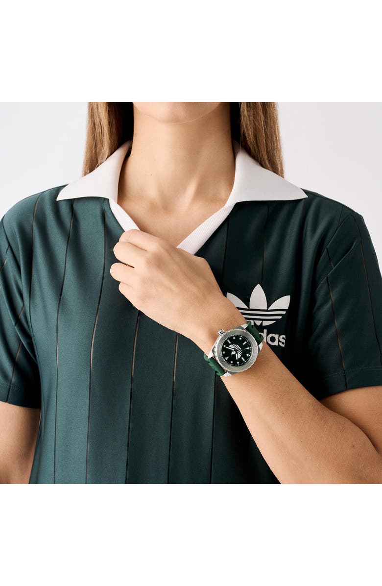 adidas The Discoverer One Green Silicone Strap Watch, 44mm, Alternate, color, Green