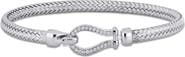 Julianna B. Cubic Zirconia Weave Bangle Bracelet Sterling Silver