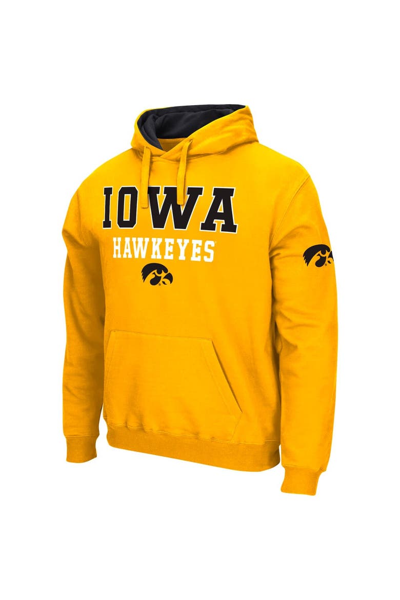 Men's Colosseum Gold Iowa Hawkeyes Sunrise Pullover Hoodie, Alternate, color, Gold