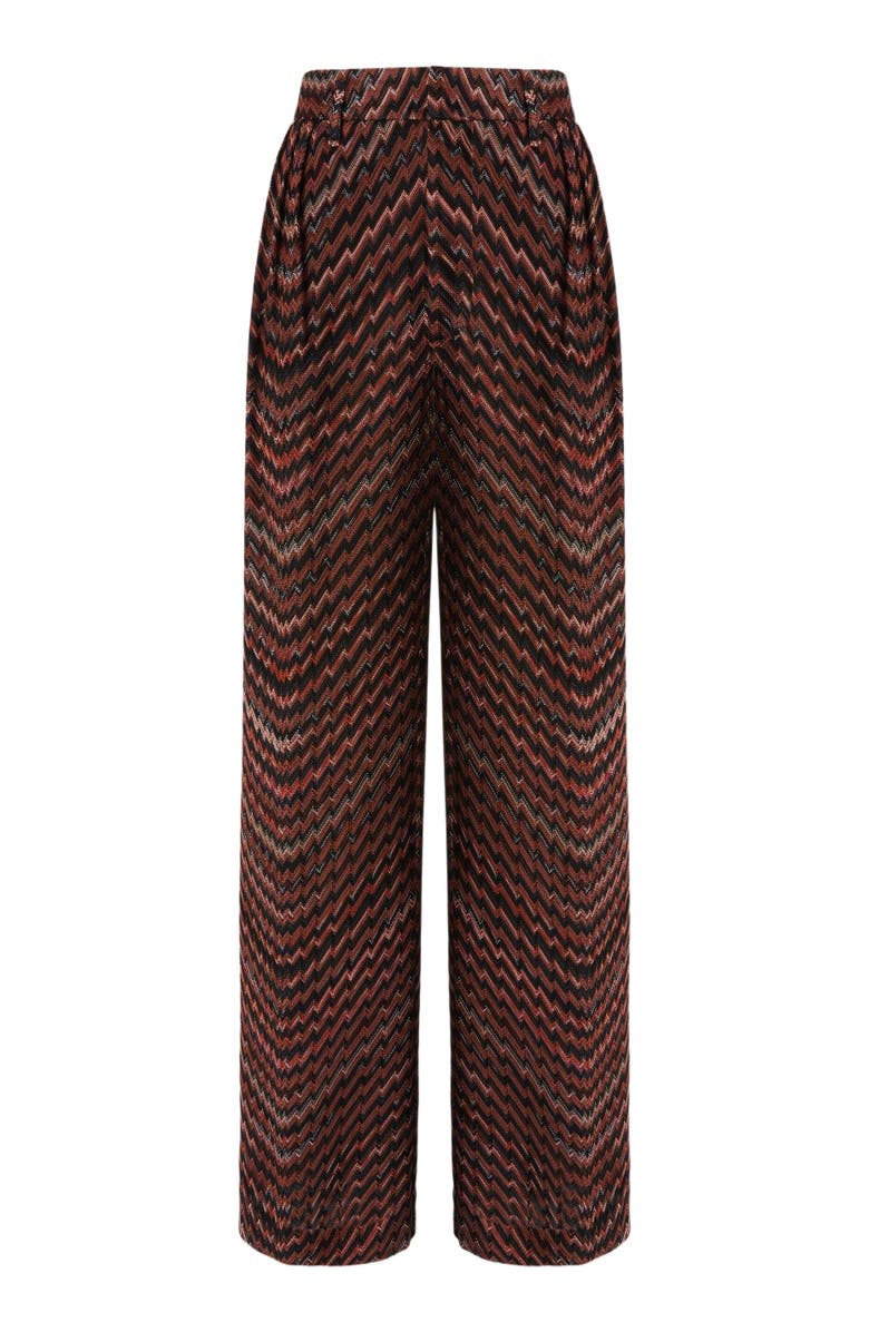 Missoni Mid-rise Tailored Pants With Zigzag Pattern, Alternate, color, Black 
Brown