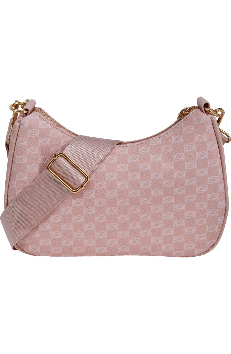 bebe Adela Monogram Crossbody Bag with Zip Pouch, Alternate, color, Powder Pink
