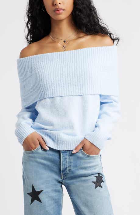 BP. Bouclé Off the Shoulder Sweater