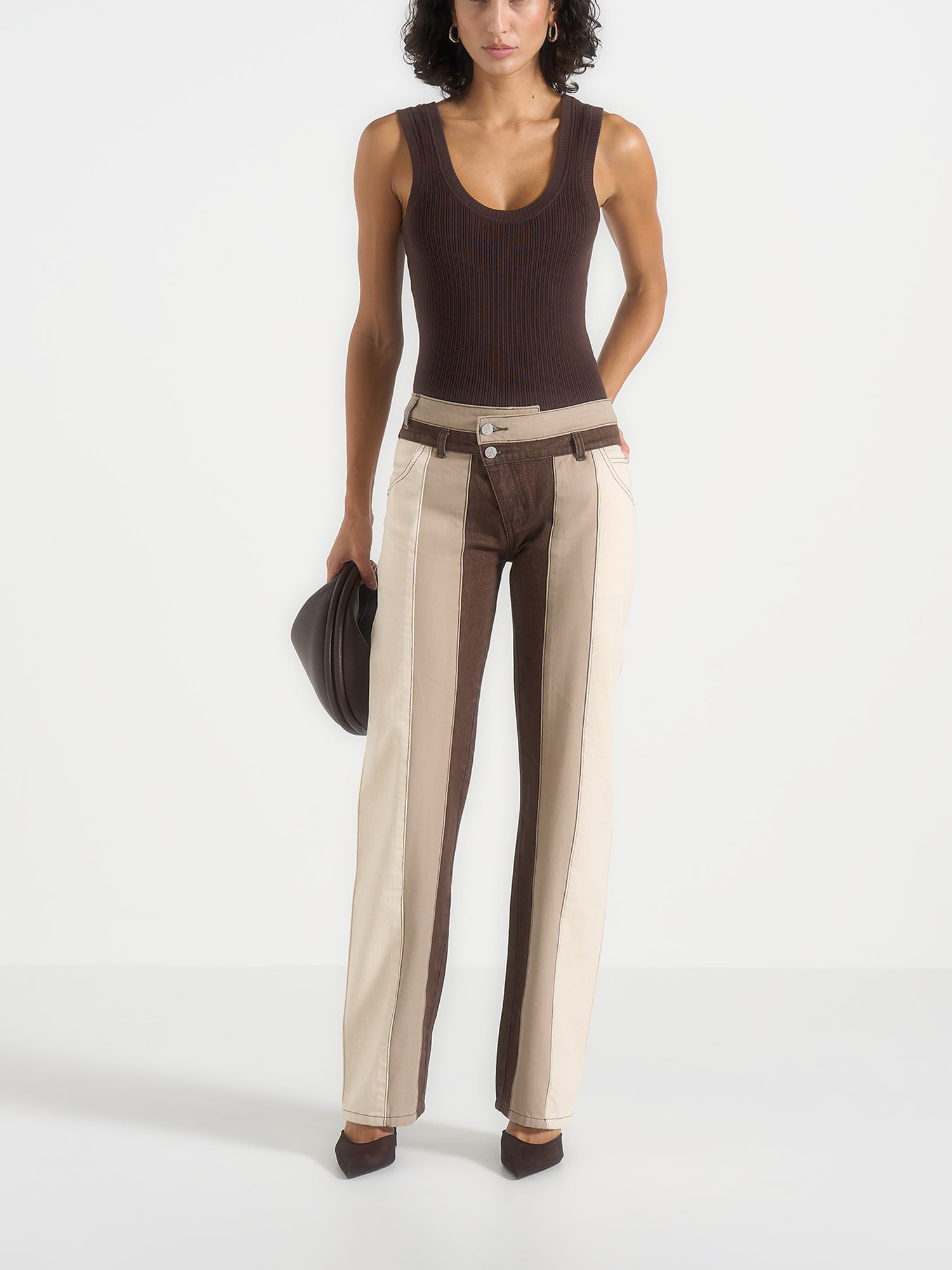 Manière De Voir Jacinda Colour Block Straight Leg Jeans (Women) | Nordstrom