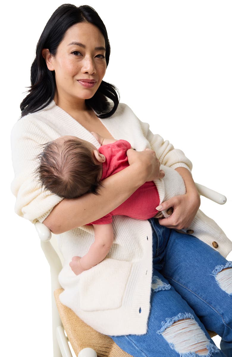 Ingrid & Isabel<sup>®</sup> Button Front Maternity Cardigan, Alternate, color, Cream