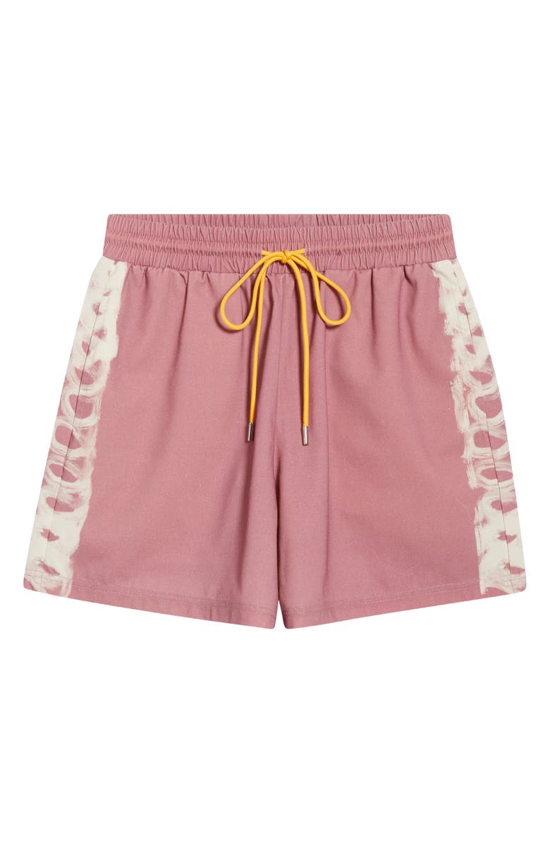 DIET STARTS MONDAY Strokes Cotton Blend Drawstring Shorts, Alternate, color, Cream/ Pink