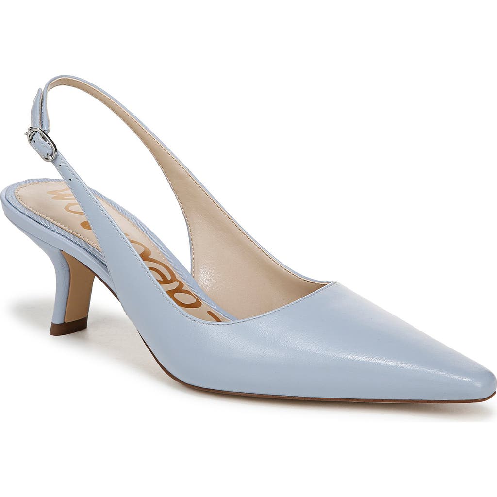 Sam Edelman Bianka Slingback Pump Blue Breeze Leather In Blue Breeze