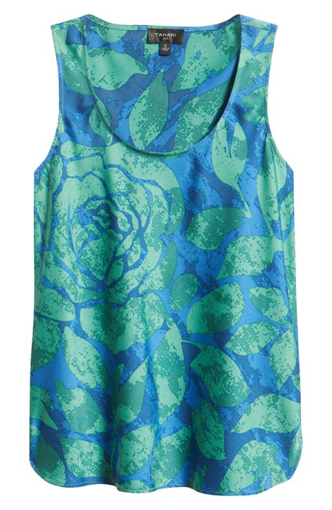 Print Hammered Satin Sleeveless Top