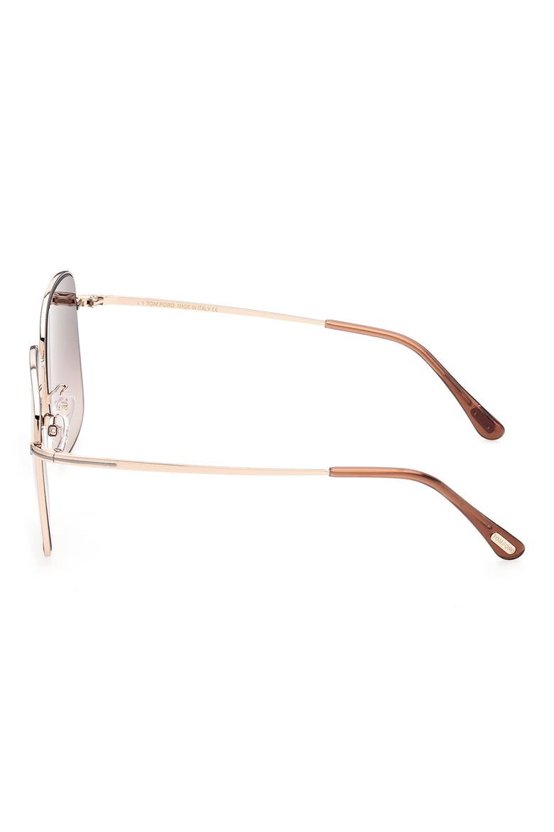 59mm Square Sunglasses, Alternate, color, SHINY ROSE GOLD / BROWN