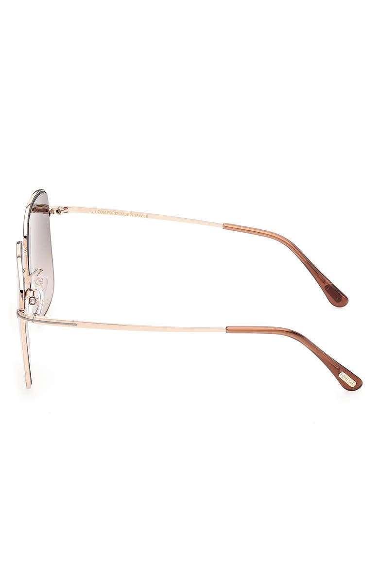 TOM FORD 59mm Square Sunglasses, Alternate, color, Shiny Rose Gold / Brown