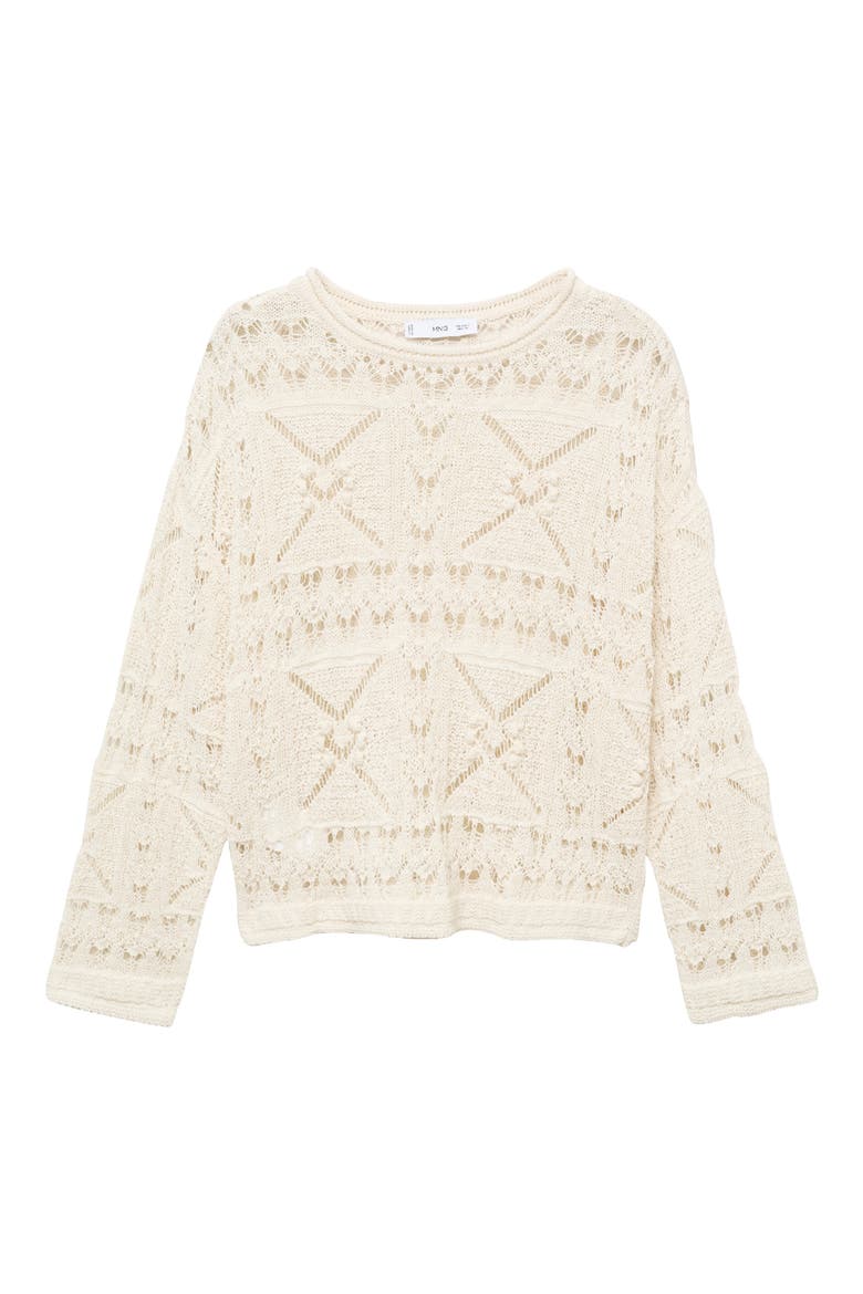 Openwork Sweater, Alternate, color, ECRU
